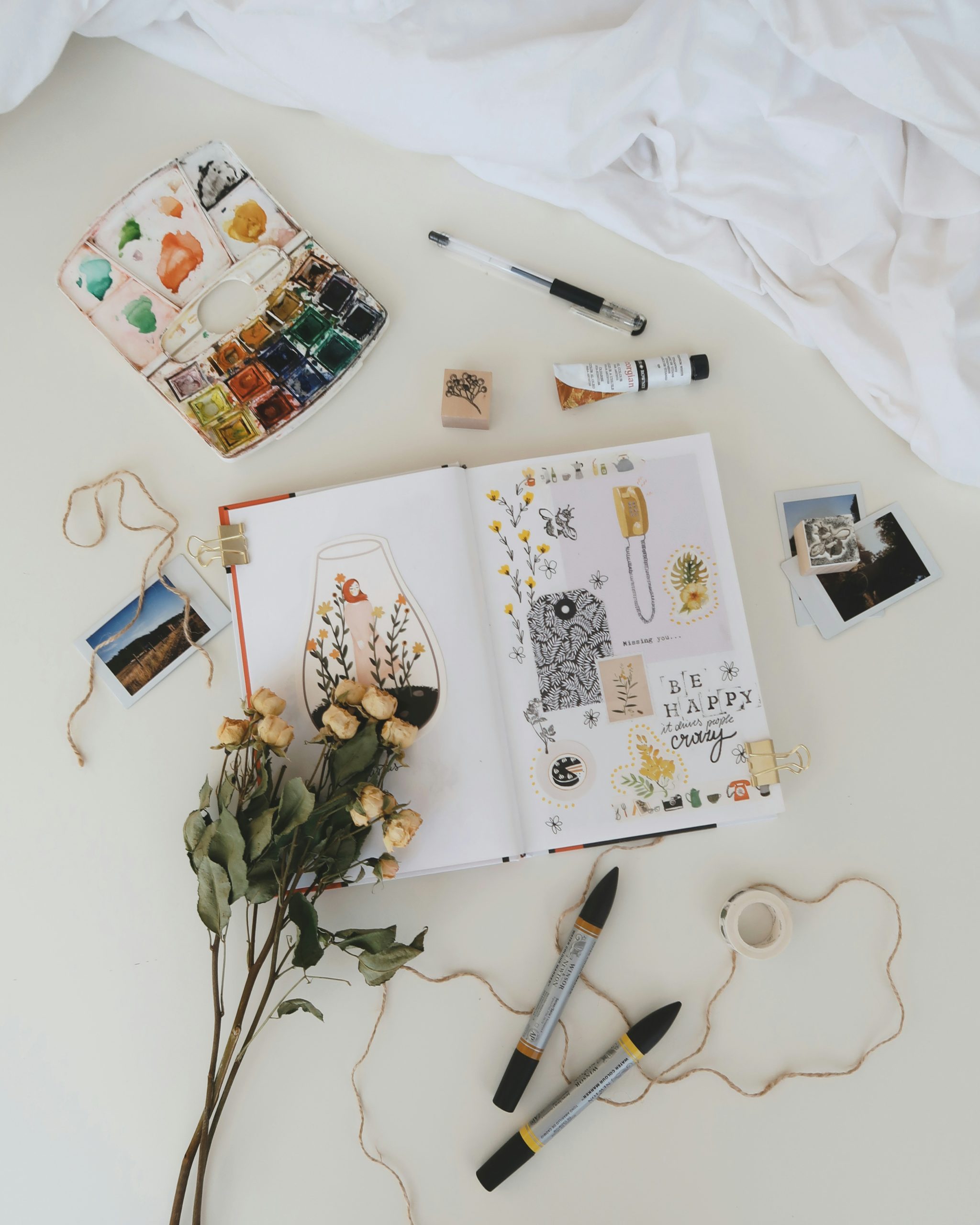 Journaling materials ready for a creative evening